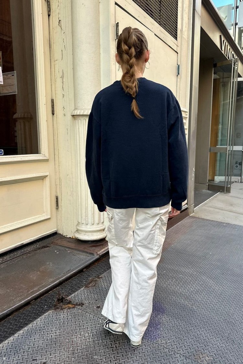Sweatshirt Brandy Melville Erica Saint Moritz Bleu Marine | NHJ-86730905